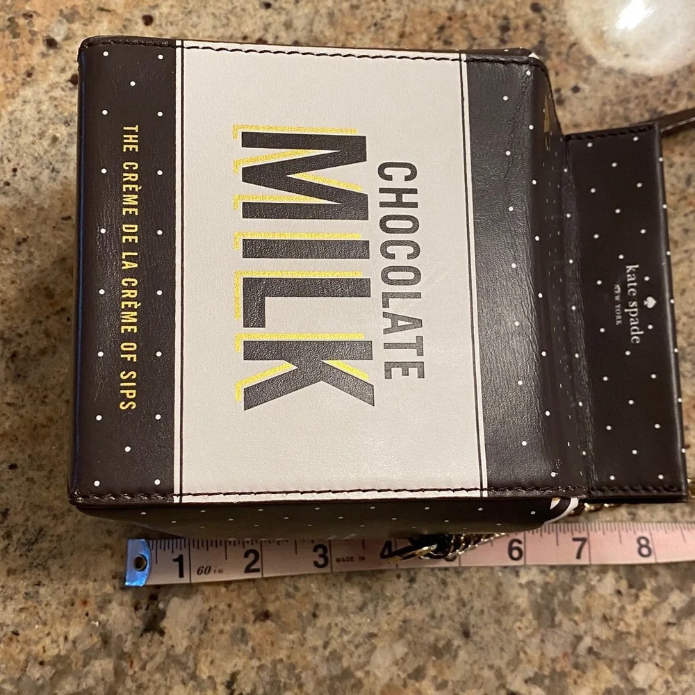 KATE SPADE Chocolate Milk Carton Crossbody Bag crème de la crème pocket book - Picture 11 of 11